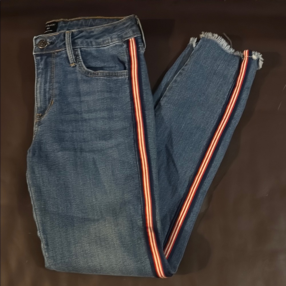 Just Black Denim with Vibrant Stripe